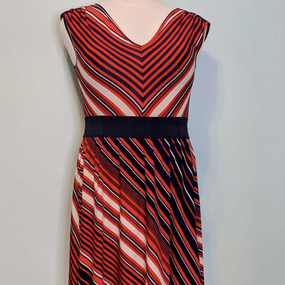 XL Striped High Waisted Mini Dress